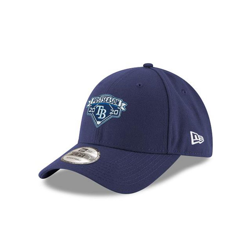 MLB Tampa Bay Rays Postseason Locker Room 9Forty Adjustable (DWA1678) - Blue New Era Caps